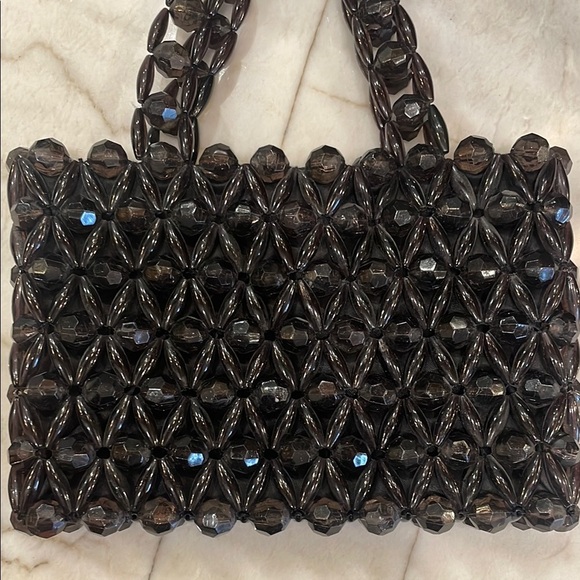 Bebe Black Mini Bag with Textured Lattice Design - Picture 9 of 11